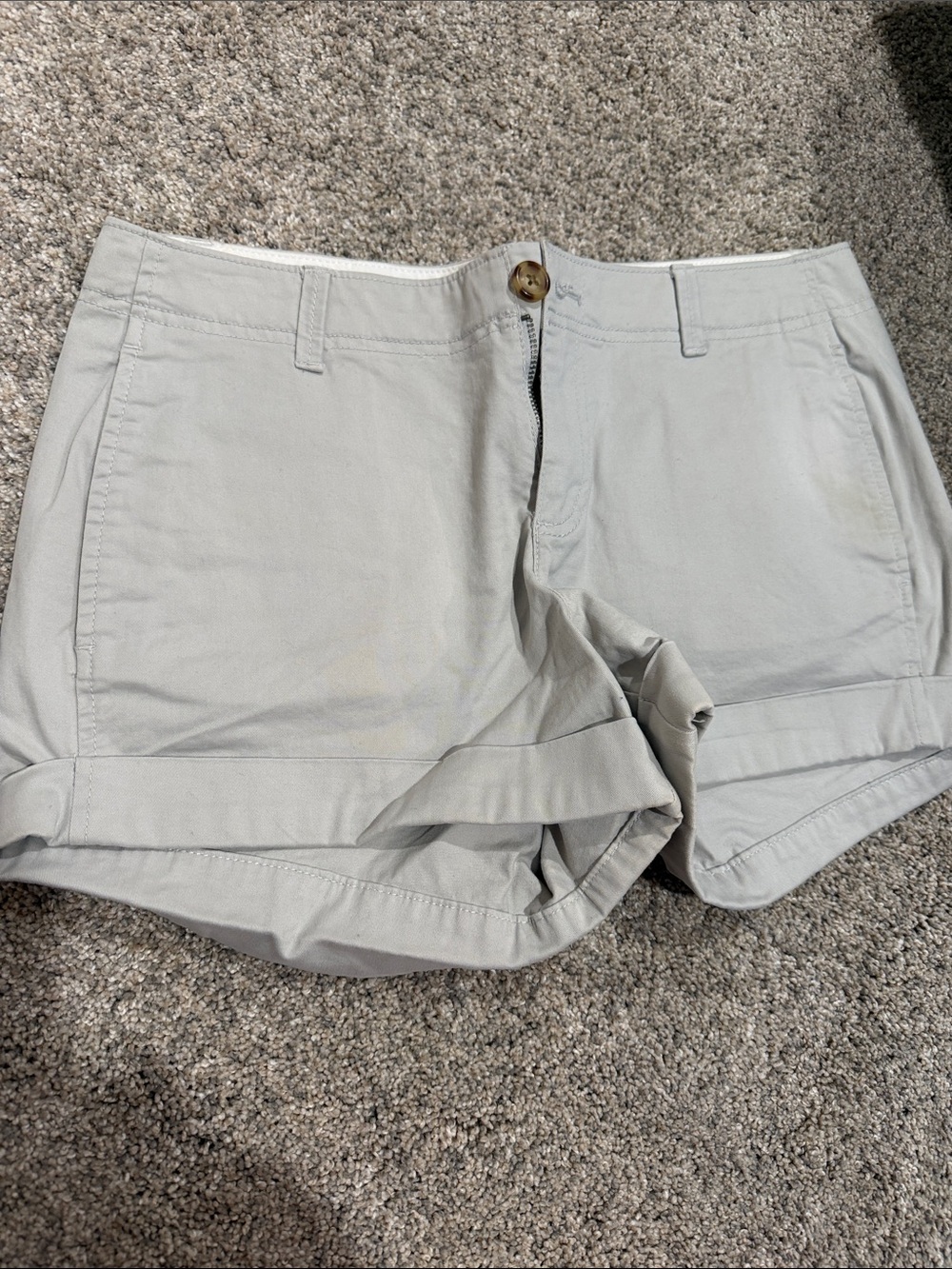 Old Navy Light Gray 3½" Cuffed Khaki Shorts